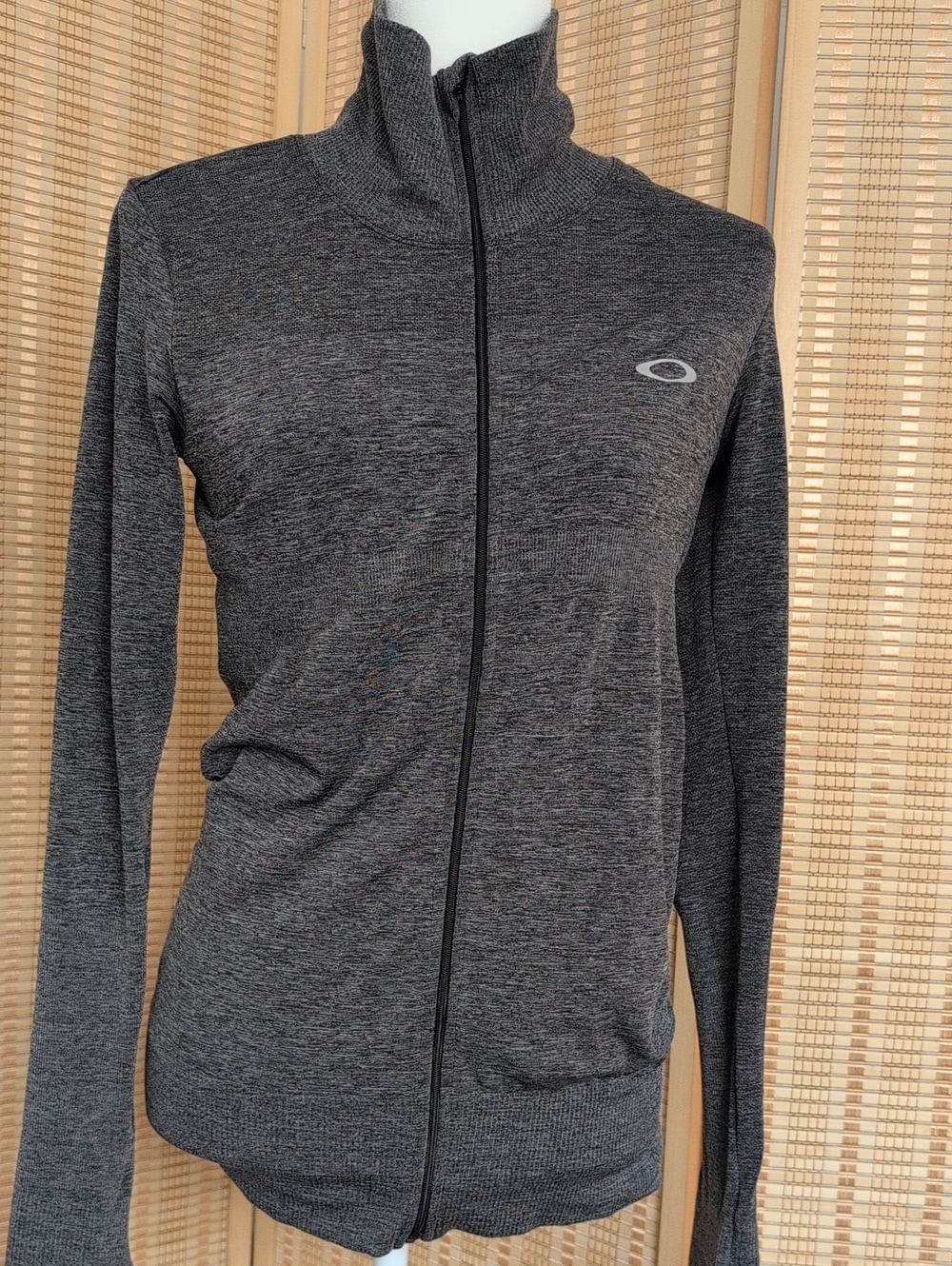 Oakley Women's Funnel Neck Charcoal Gray Full-Zip Athletic Jacket